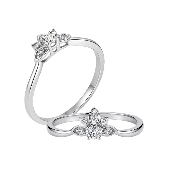 Nhẫn nữ kim cương viên vàng 14K Octovalvis