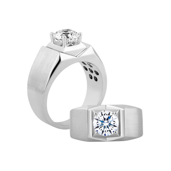 Nhẫn nam đính đá CZ vàng 14K Freely N 1CT W