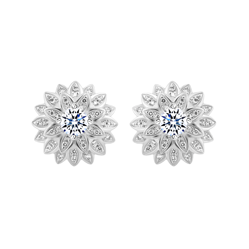 Hoa tai đính đá CZ vàng 14K Lotusing 2C