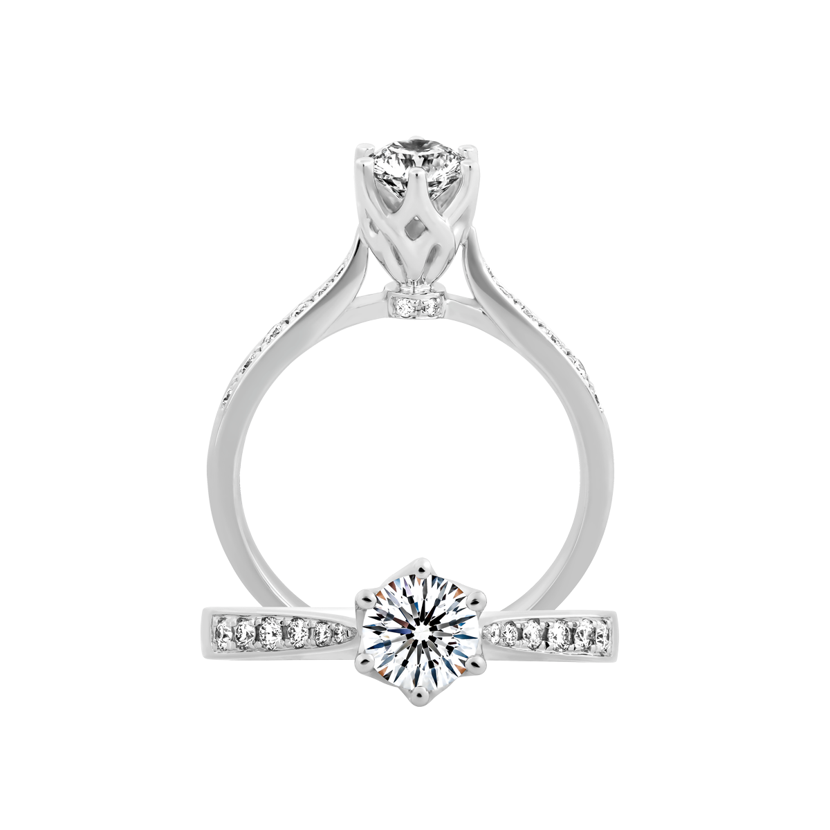 Nhẫn nữ kim cương tấm vàng 14K Scarlet 3C