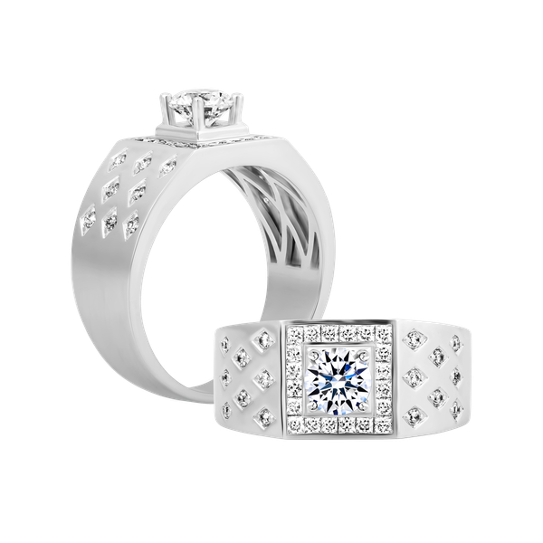 Nhẫn nam đính đá CZ vàng 14K Trevita 5C W