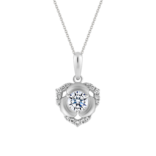 Mặt kim cương 8 Hearts & Arrows vàng 14K Rosace H&A 3C