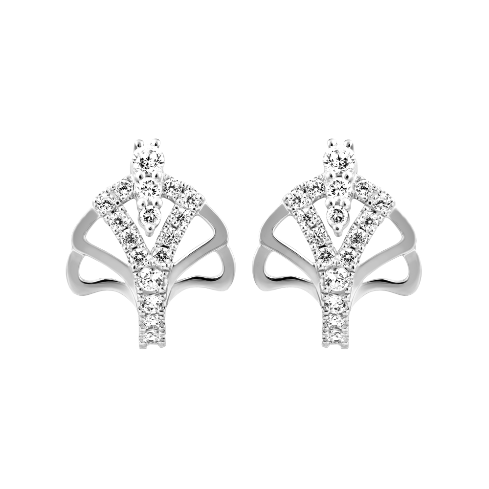 Hoa tai kim cương viên vàng 14K Nicky