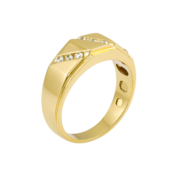 Nhẫn nam đính đá CZ vàng 10K Fathoms Y GVRG0228233