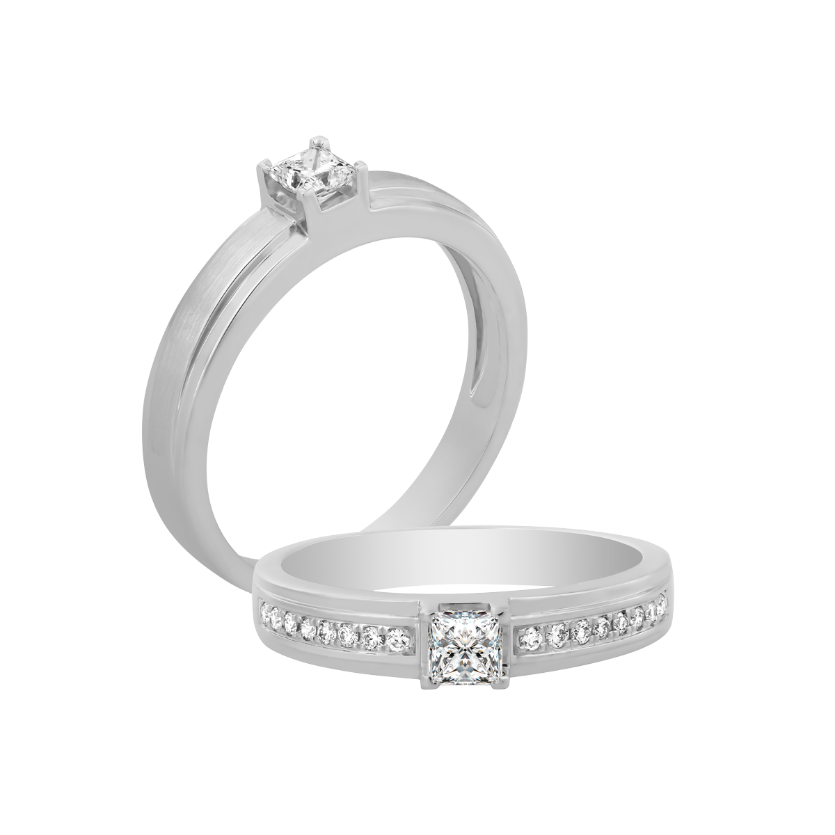 Nhẫn cưới nam kim cương viên vàng 14K Caroline PR1C M