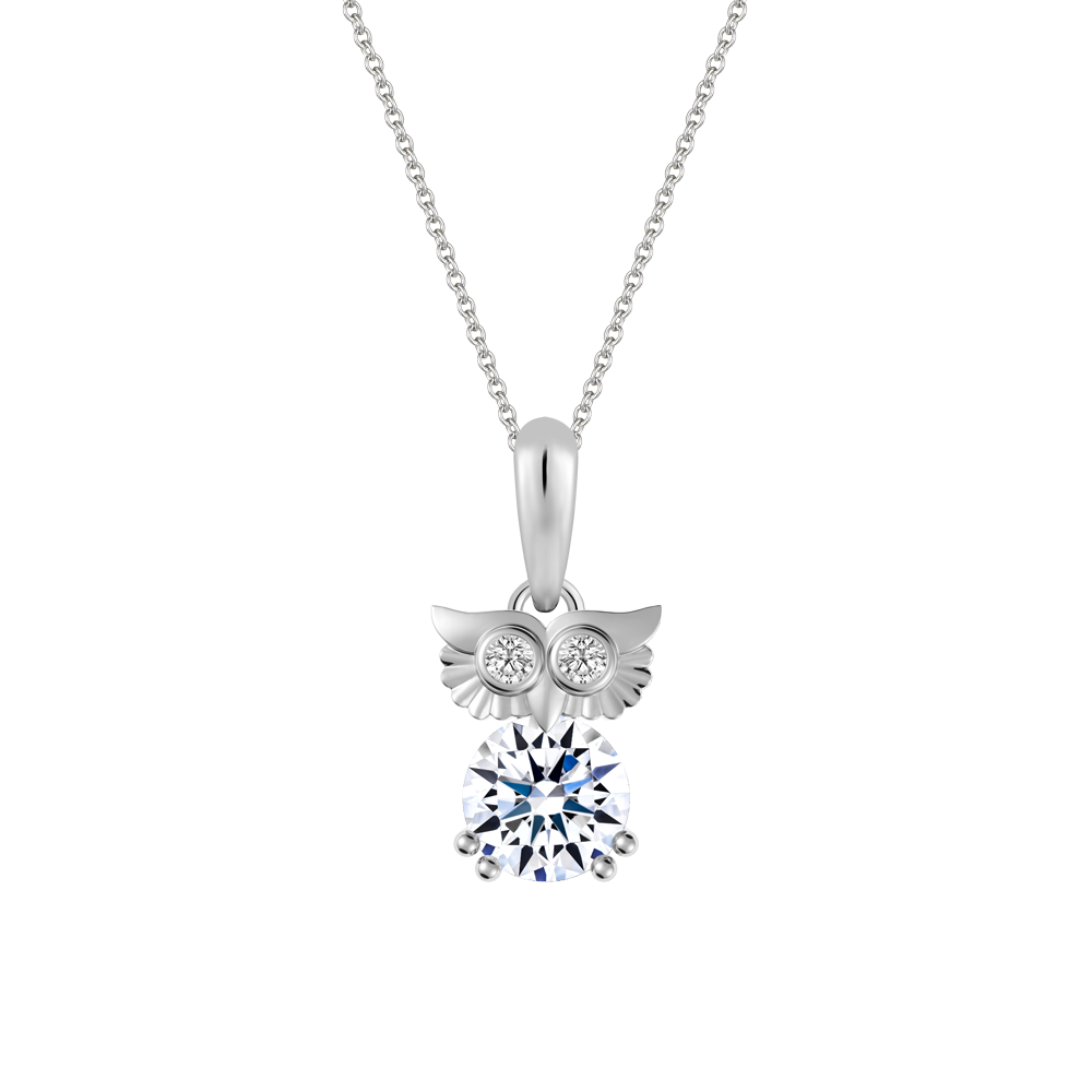 Mặt kim cương tấm vàng 14K Owly 5C