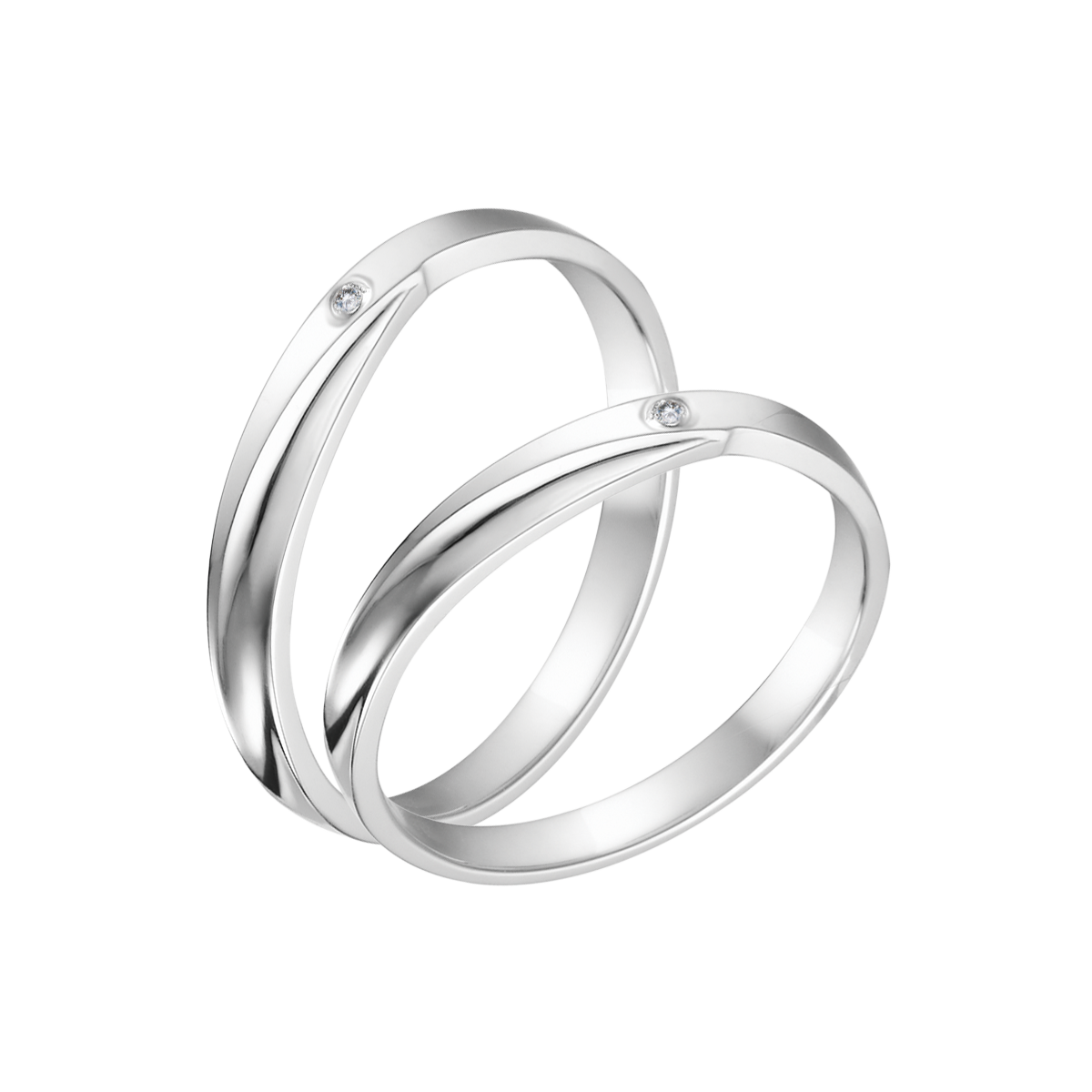 Nhẫn cưới nữ kim cương viên vàng 14K Valetry F