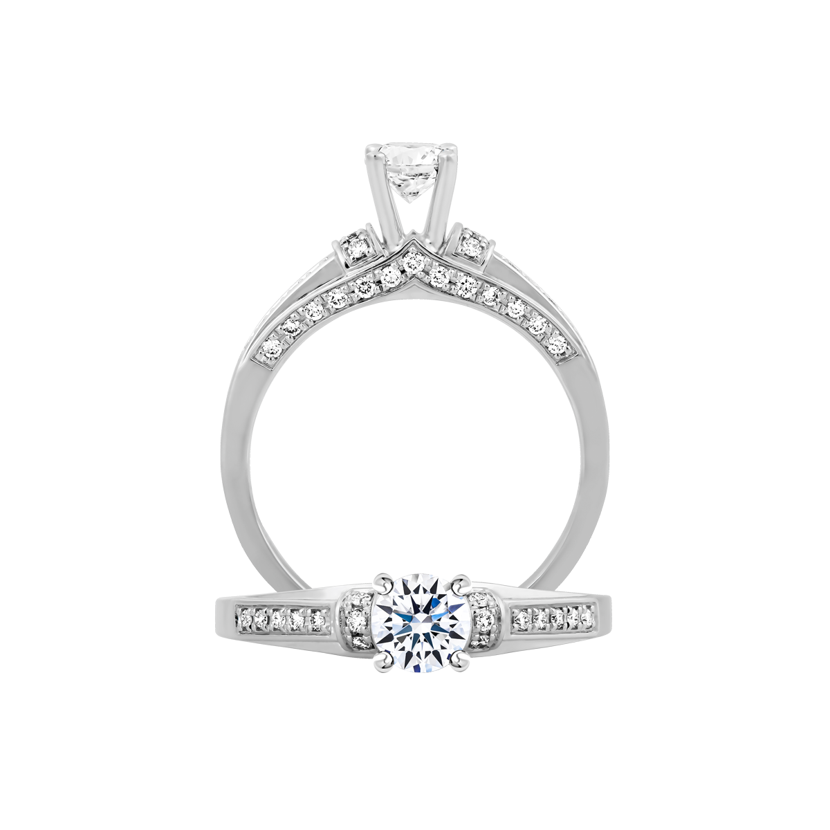 Nhẫn nữ kim cương viên vàng 14K Jocasta GIA 3C GVRG0275367M