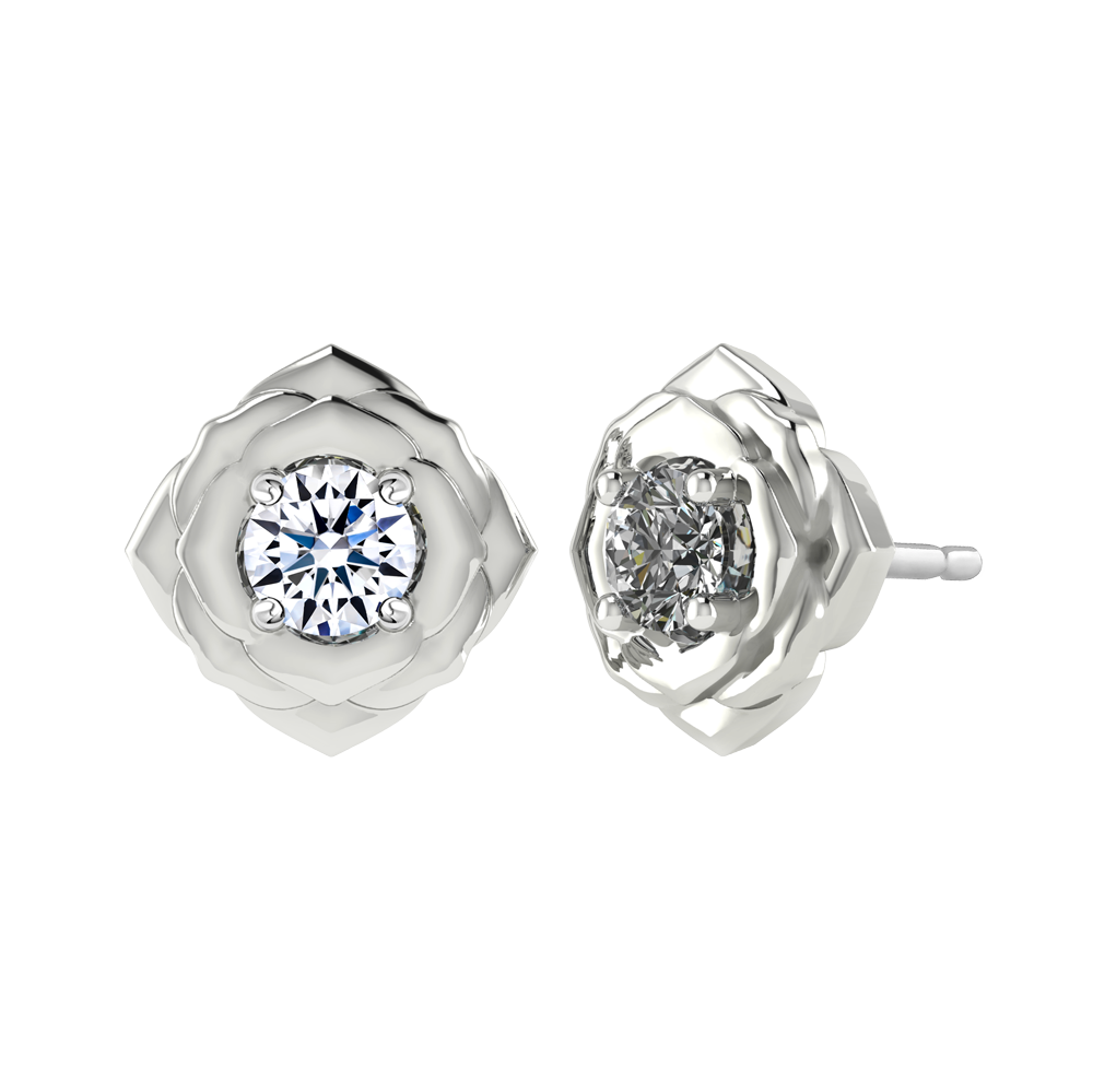 Hoa tai kim cương 8 Hearts & Arrows vàng 14K Black rose NS H&A 2C GVER0100307