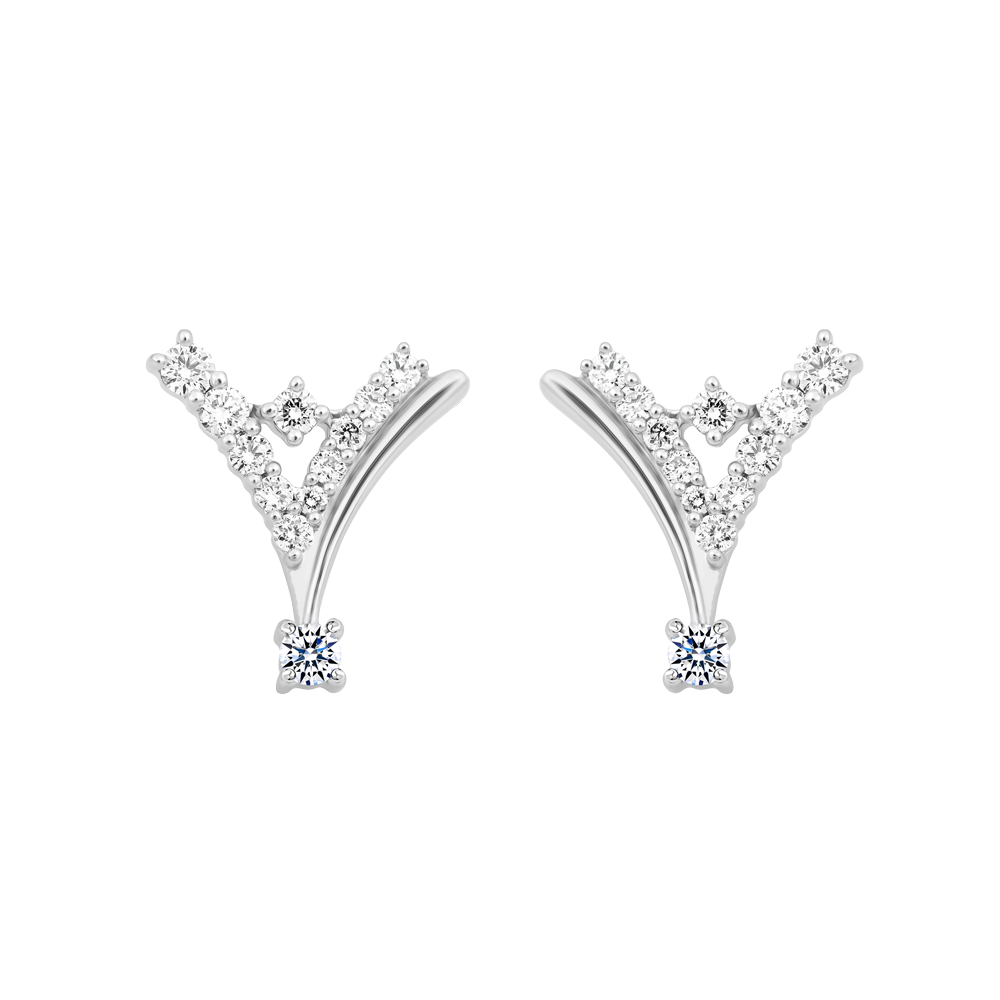 Hoa tai kim cương viên vàng 14K Sofia