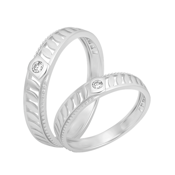 Nhẫn cưới nam kim cương viên vàng 14K Sugary M