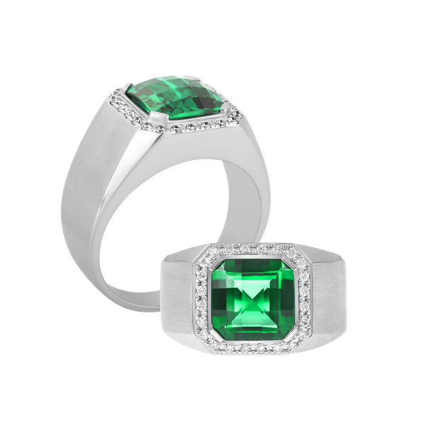 Nhẫn nam kim cương tấm vàng 14K Roundabout S.EME W