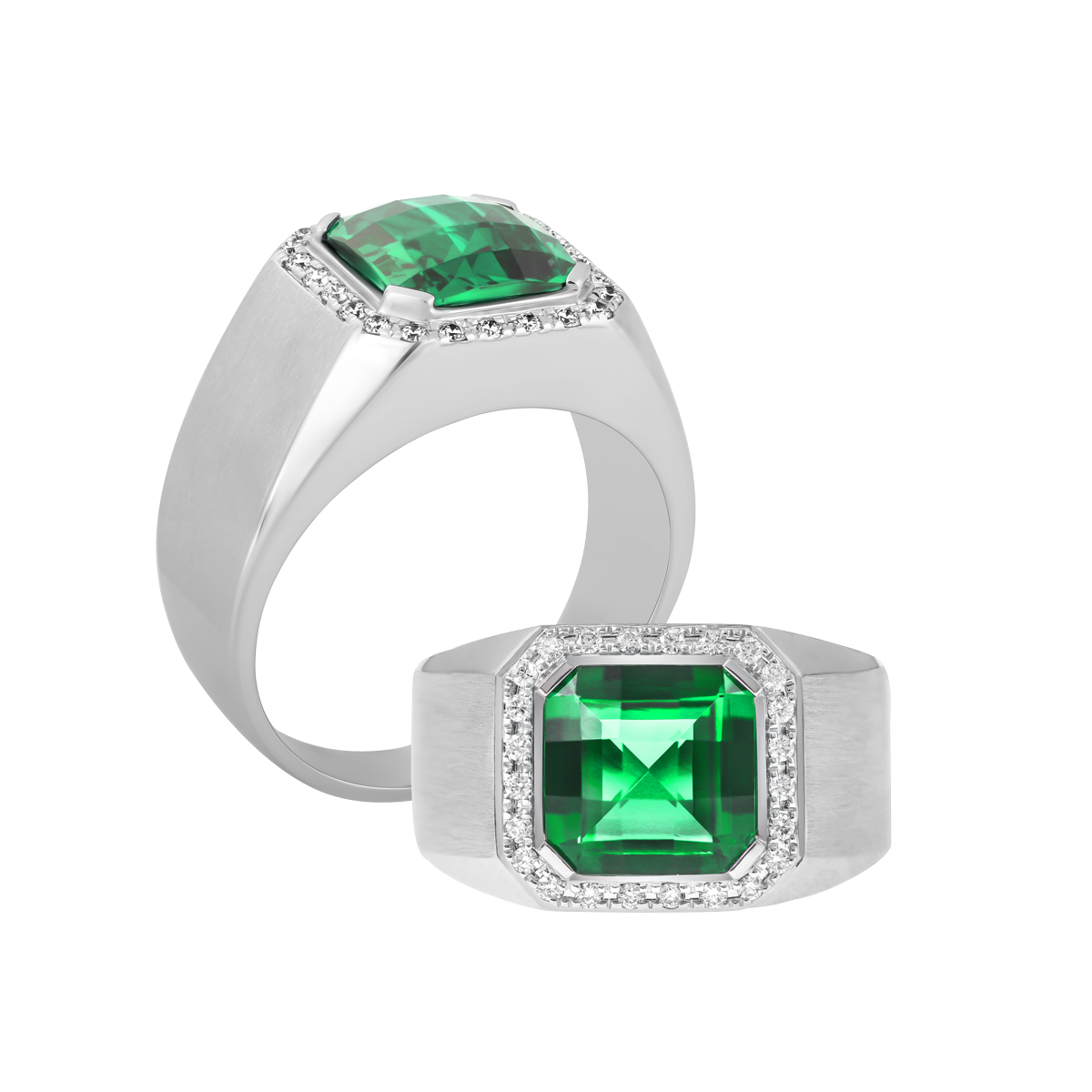 Nhẫn nam kim cương tấm vàng 14K Roundabout S.EME W