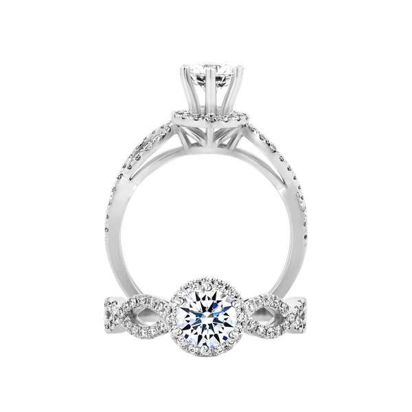 Ổ nhẫn nữ kim cương tấm vàng 14K Bemus N 5C