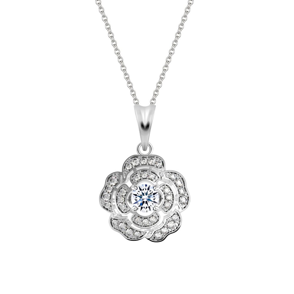 Mặt đính đá CZ vàng 10K Rosing WS 5C