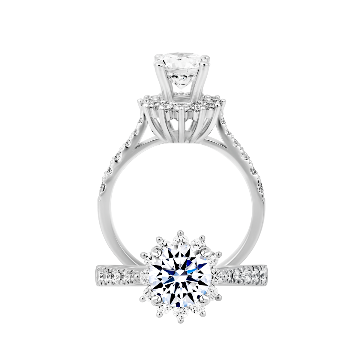 Ổ nhẫn nữ kim cương tấm vàng 14K Barby DN 1CT