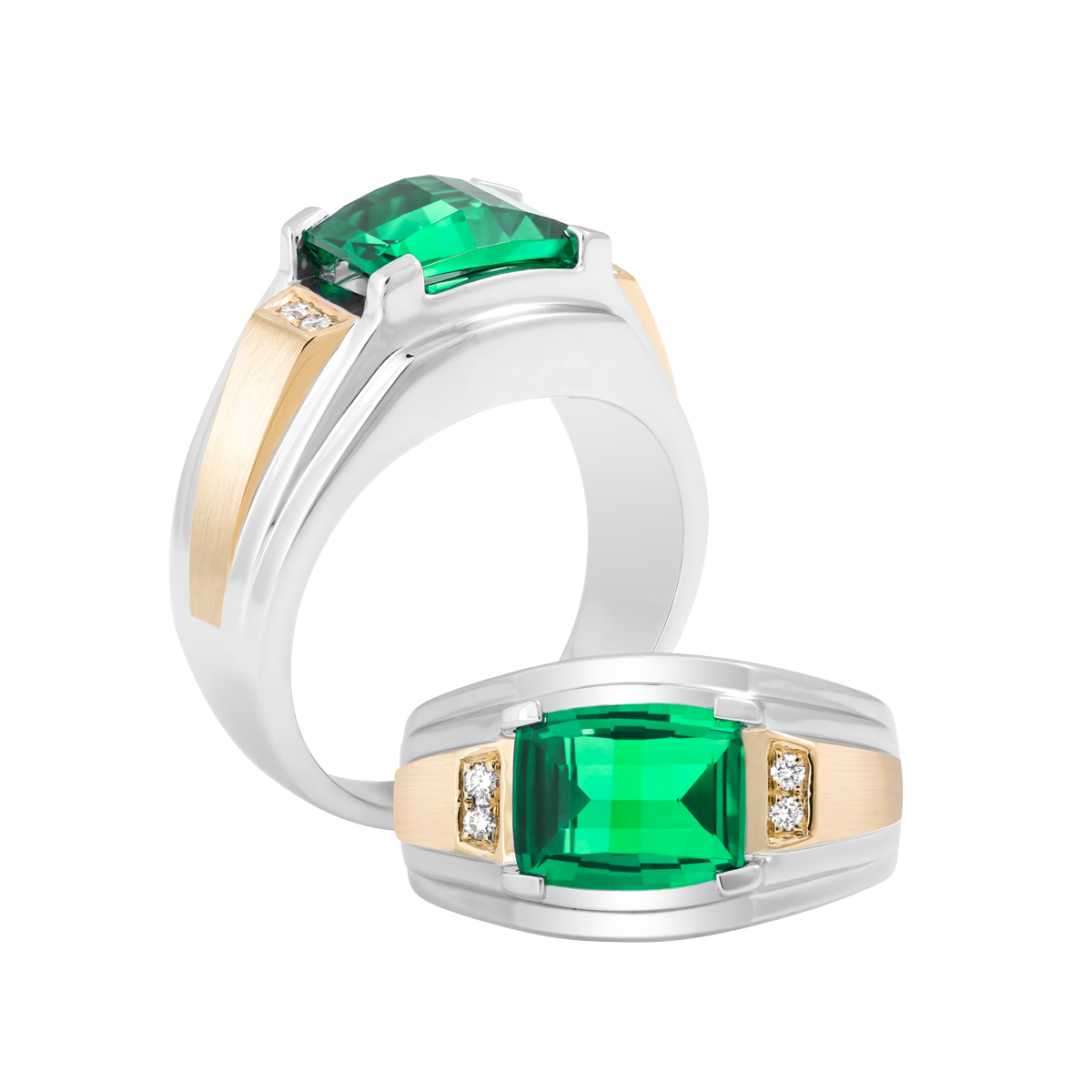 Nhẫn nam kim cương tấm vàng 14K Hemera S.EME WY