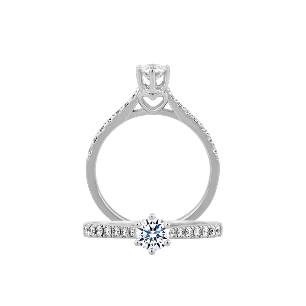 Nhẫn nữ kim cương viên vàng 14K Aria RD 2C