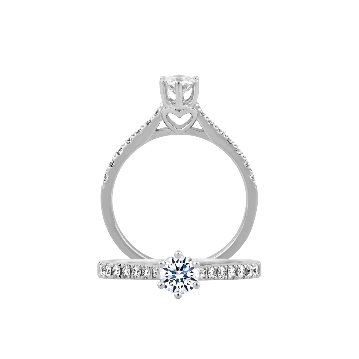 Nhẫn nữ kim cương viên vàng 14K Aria RD 2C