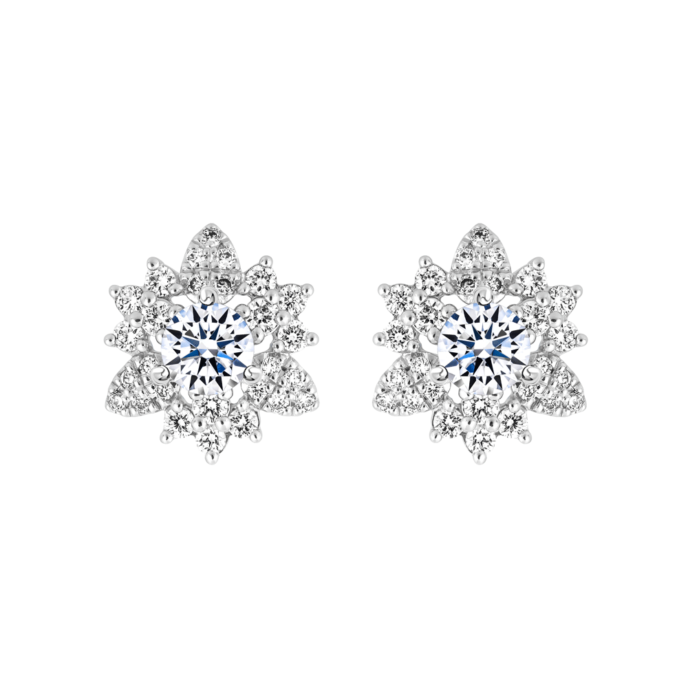 Hoa tai kim cương viên vàng 14K Jenny GIA 2C GVER0109006M