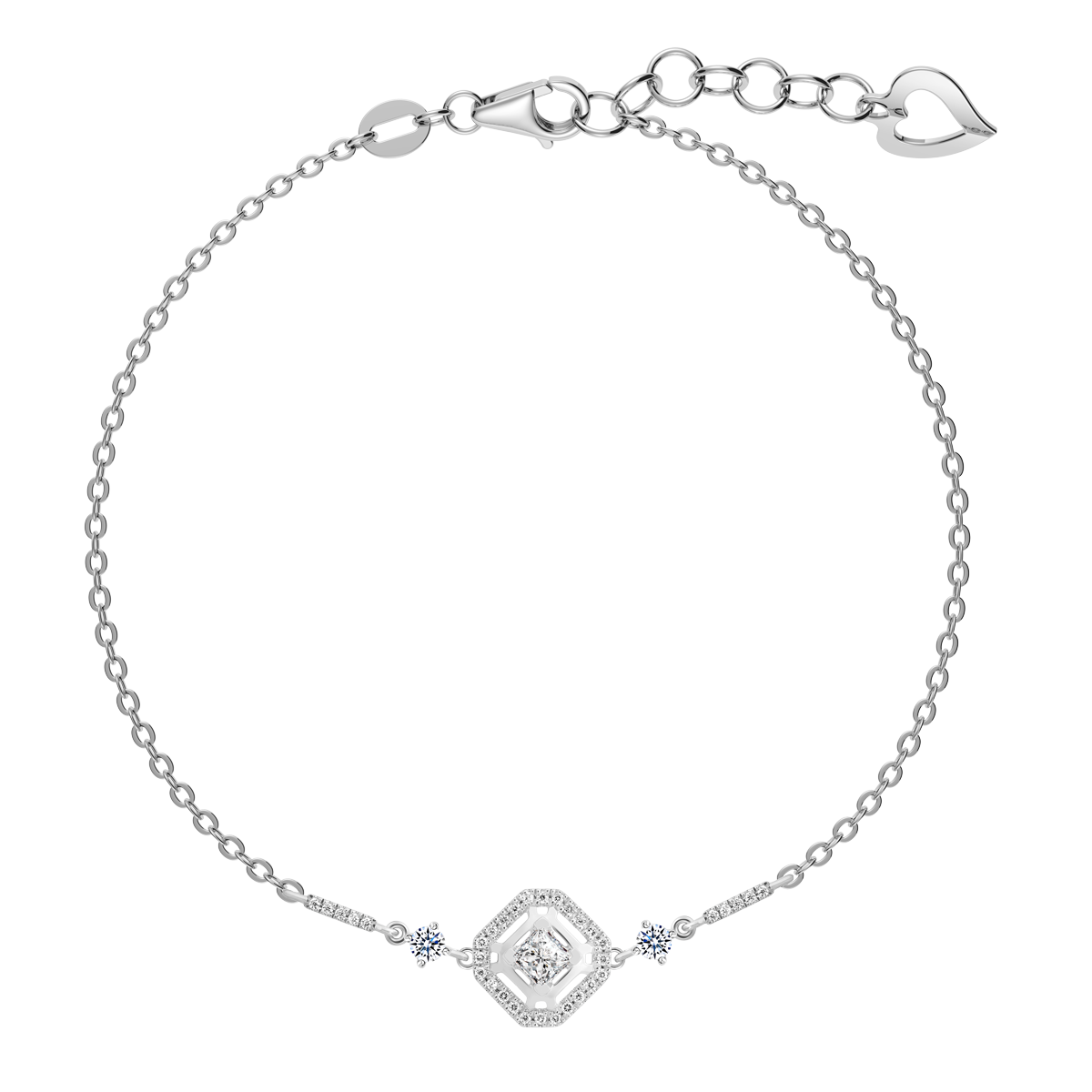Dây tay đính đá CZ vàng 18K Guardy