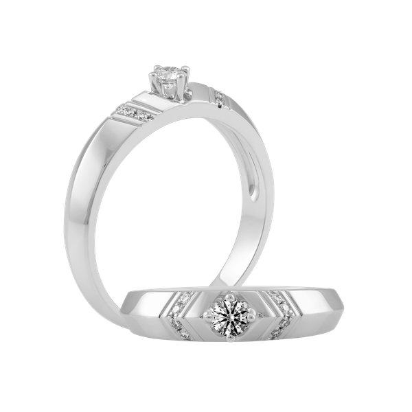 Nhẫn cưới nam kim cương vàng 14K Macerio 10p M GVRG0231697