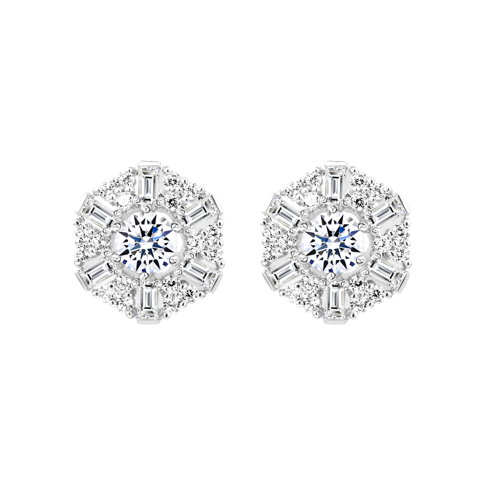 Hoa tai đính đá CZ vàng 14K Glamouring 2C