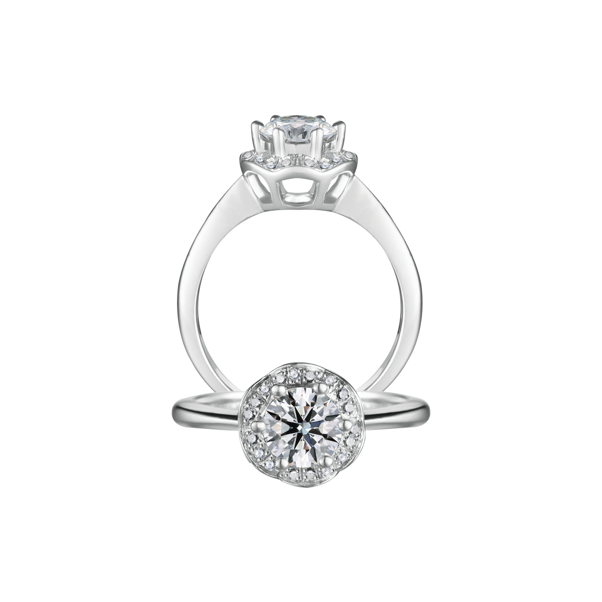Nhẫn nữ kim cương tấm vàng 14K Gentle N 3C