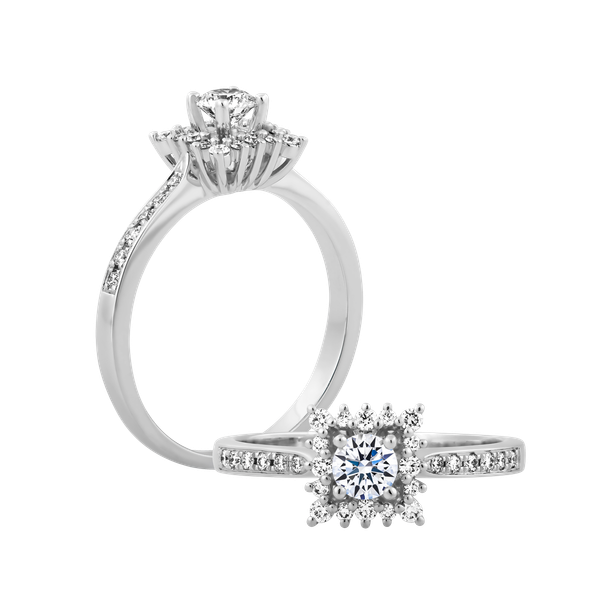 Nhẫn nữ kim cương 8 Hearts & Arrows vàng 14K Oriflame H&A 2C GVRG0237161