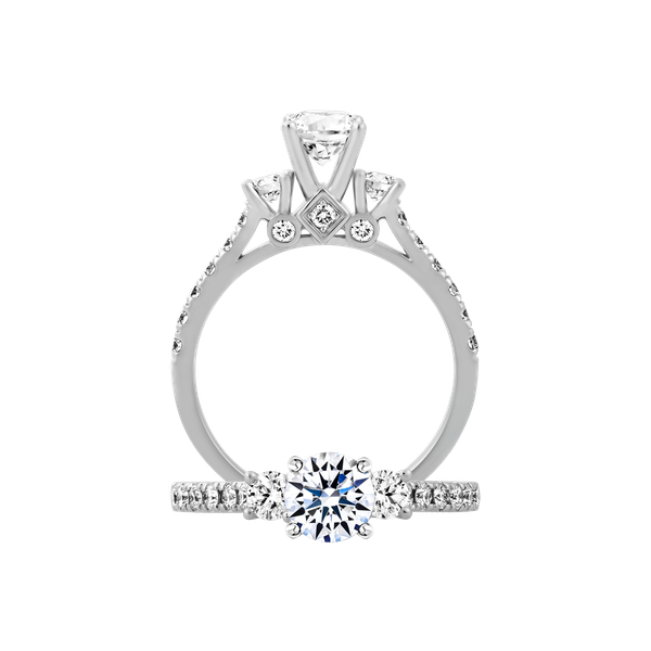 Nhẫn nữ kim cương tấm vàng 14K Poshness 5C