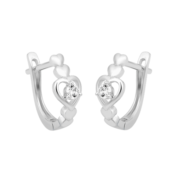 Hoa tai đính đá CZ vàng 10K Ivanka 5p