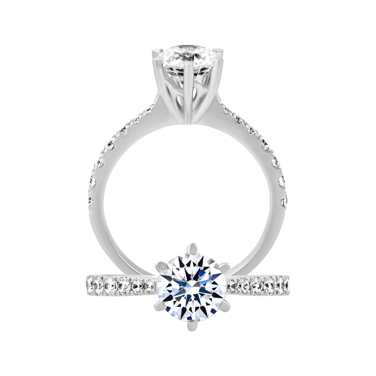 Nhẫn nữ đính đá CZ vàng 14K Lurita 1CT