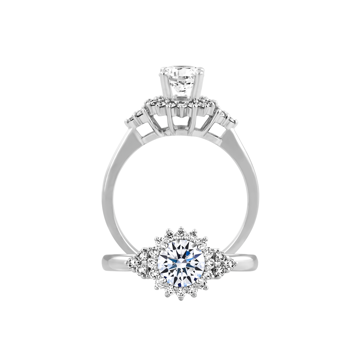 Nhẫn nữ kim cương tấm vàng 14K Alberta N 5C