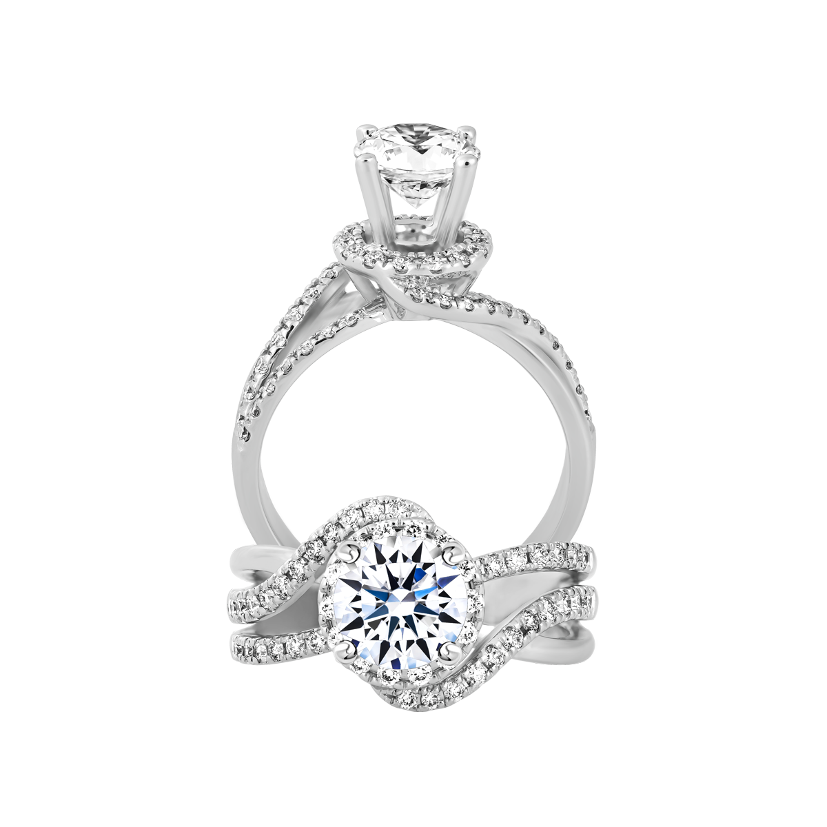 Nhẫn nữ kim cương tấm vàng 14K Fussy 1CT