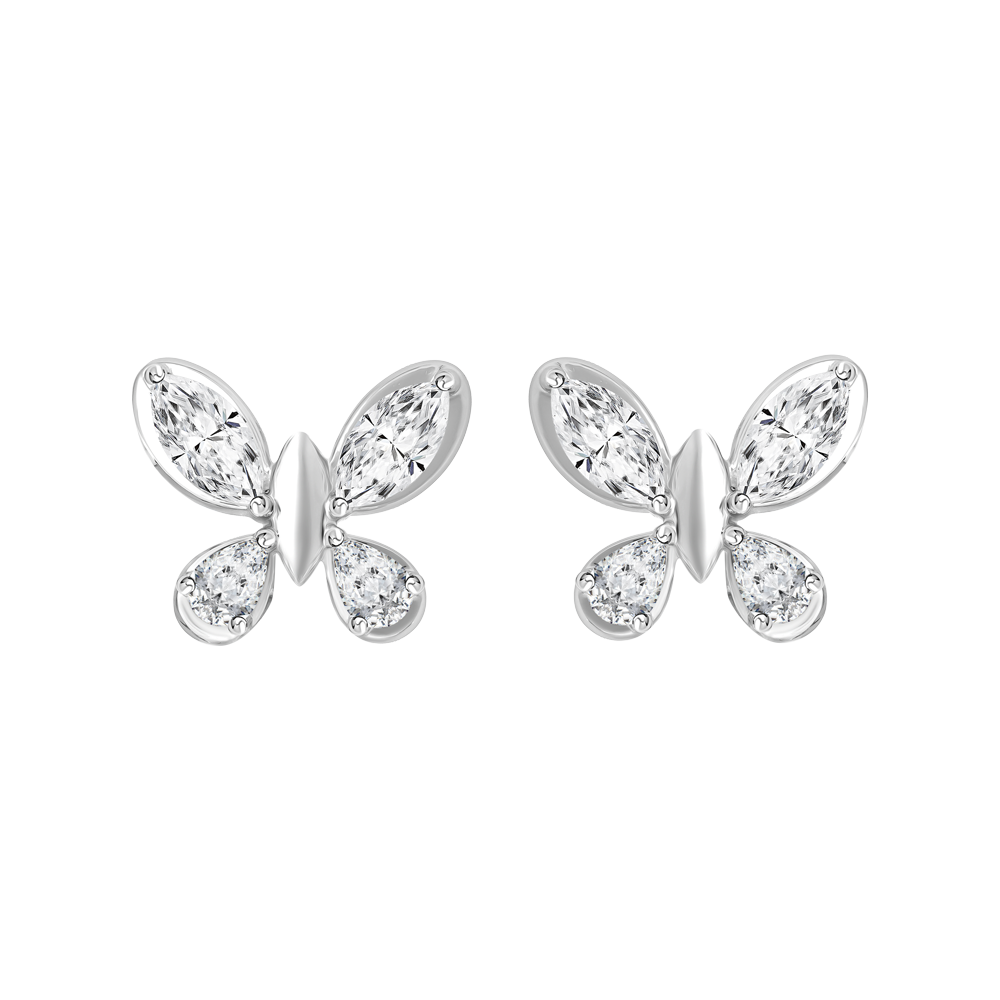 Hoa tai đính đá CZ vàng 18K Tendenly