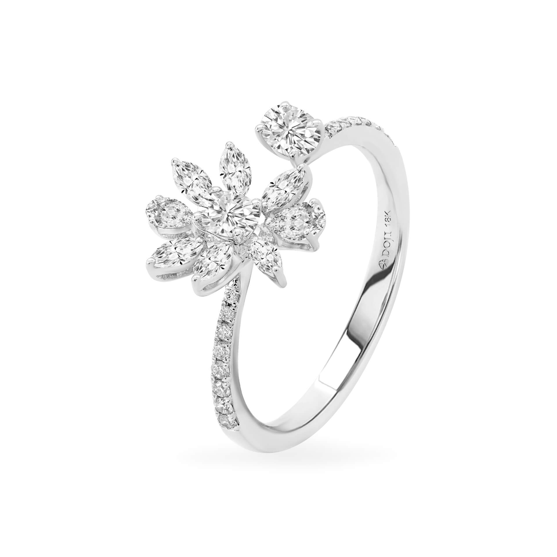 Nhẫn nữ kim cương viên vàng 18K Jena A440 TD