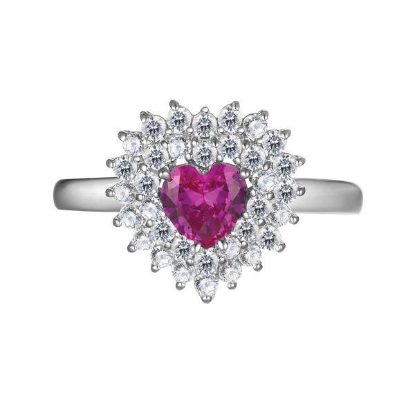 Nhẫn nữ đính đá màu Ruby vàng 14K Garden love N S.Rub