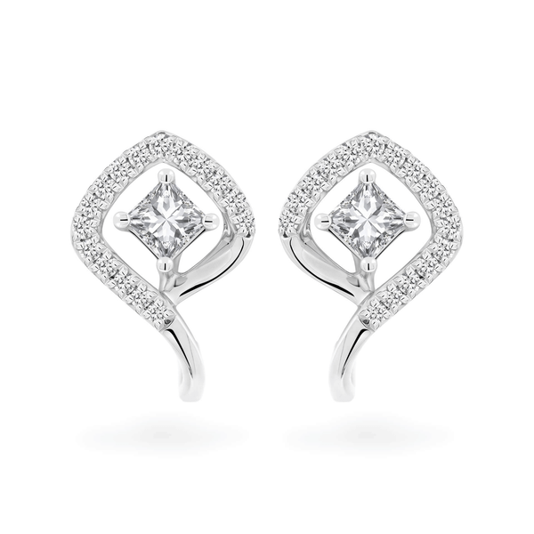 Hoa tai kim cương viên vàng 14K Jena A078 TD