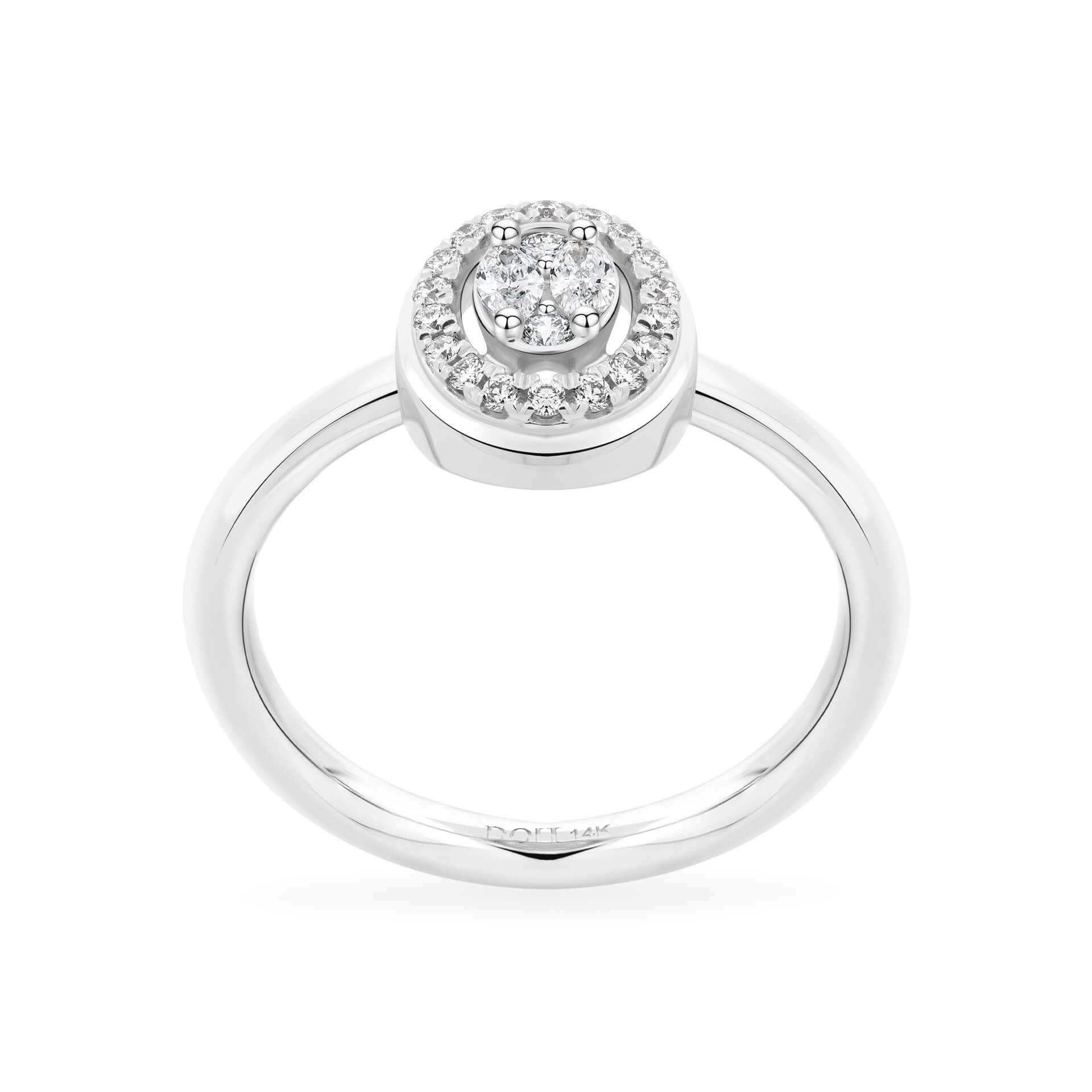 Nhẫn nữ kim cương viên vàng 14K Jena A073 TD