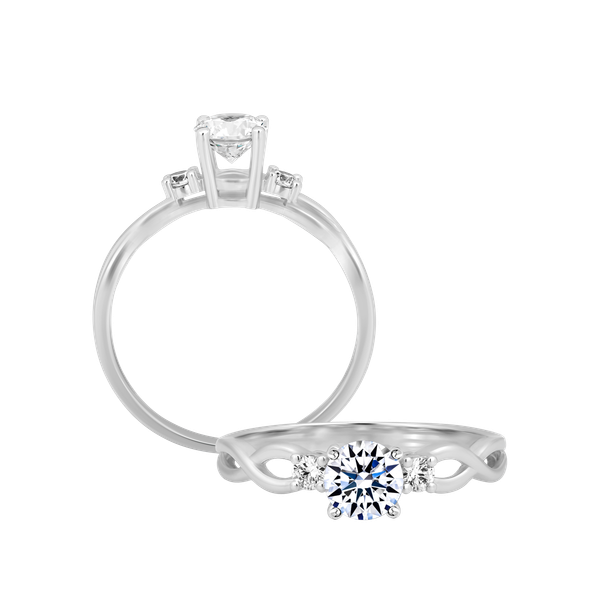 Ổ nhẫn nữ kim cương tấm vàng 14K Integrant D 5C