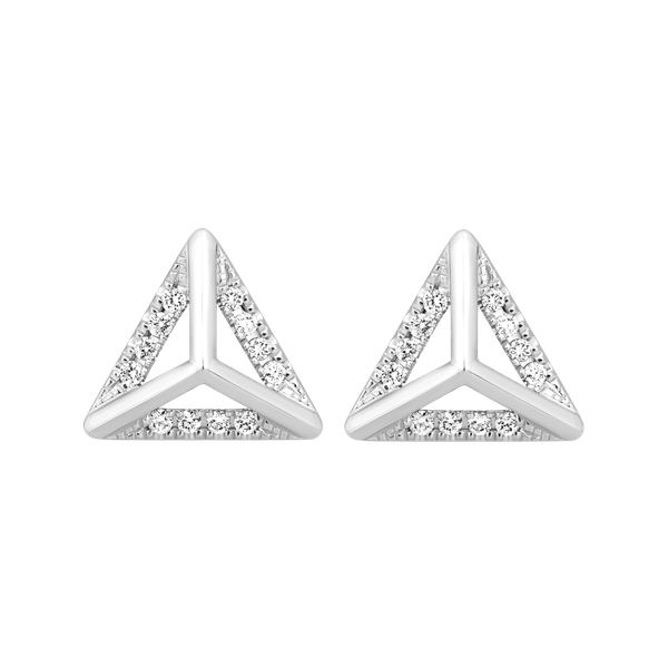 Hoa tai kim cương viên vàng 14K Peaking V1