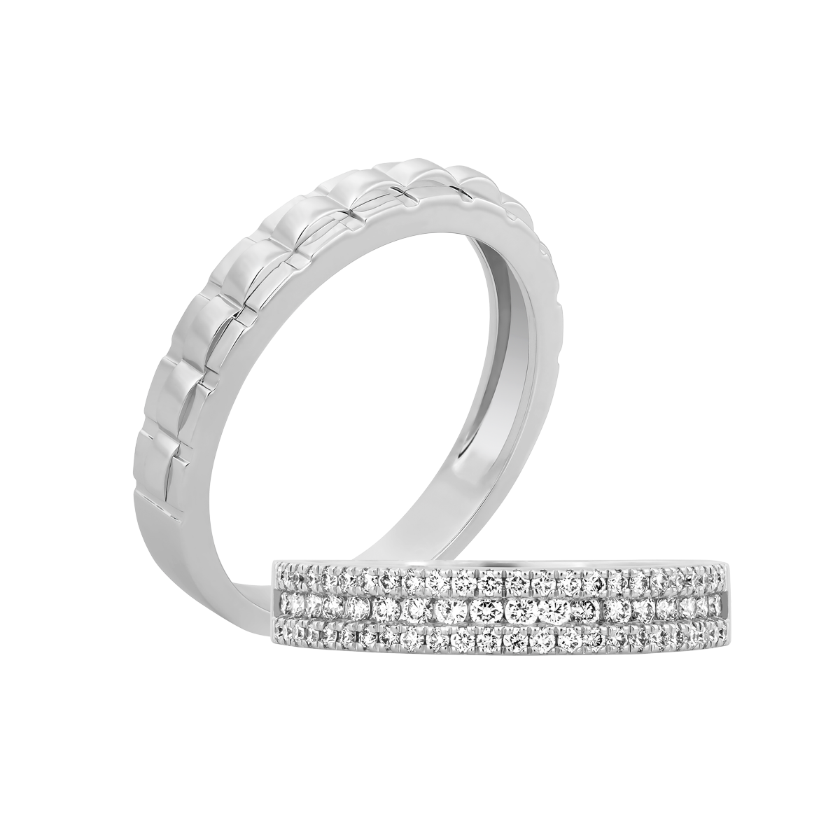 Nhẫn cưới nữ kim cương viên vàng 14K Roseline F