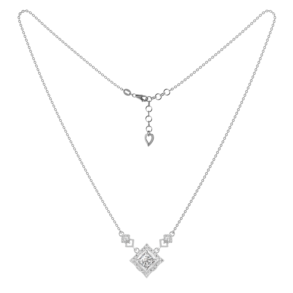 Dây liền mặt đính đá CZ vàng 18K Vivance PR 2C