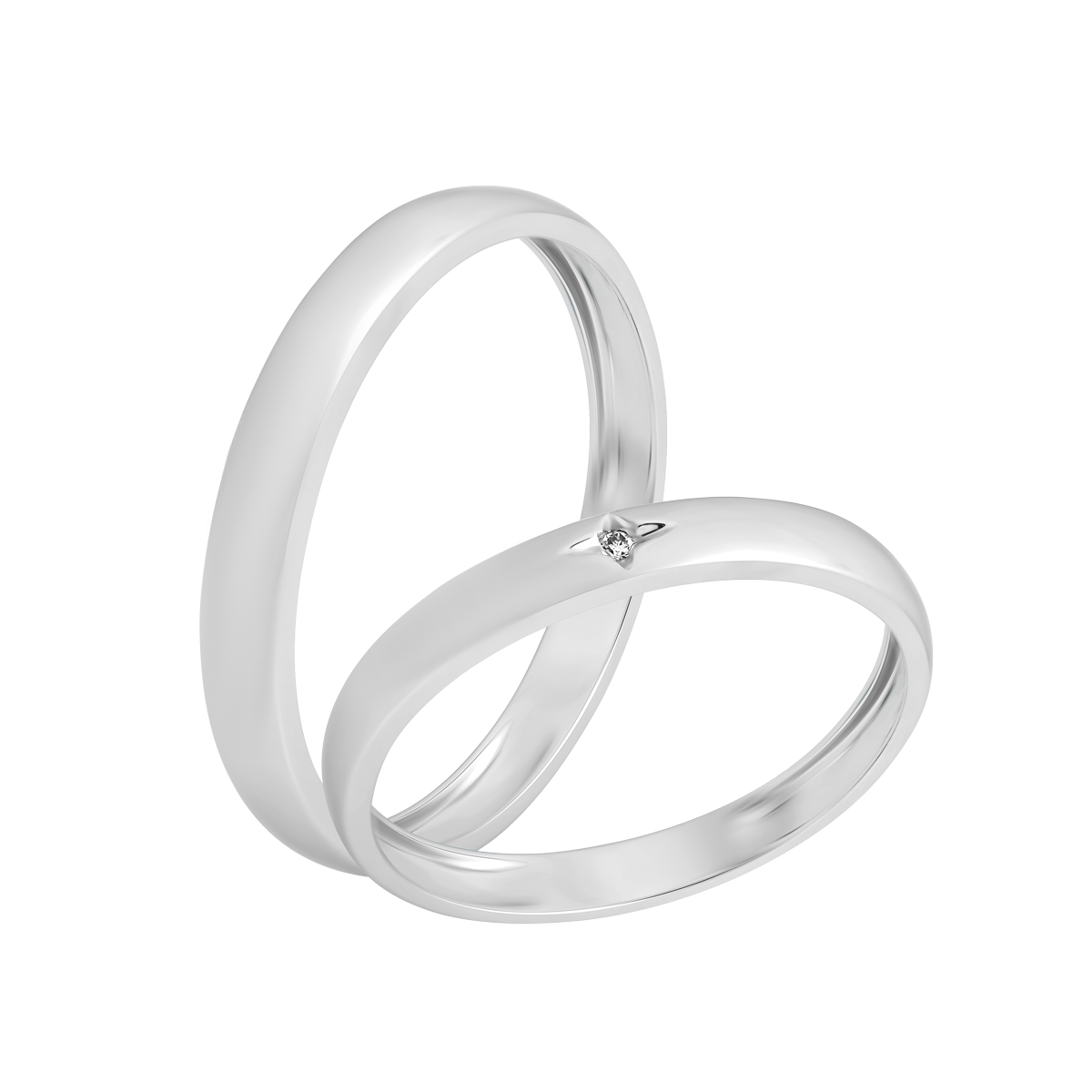 Nhẫn cưới nữ kim cương viên vàng 14K Happiness F