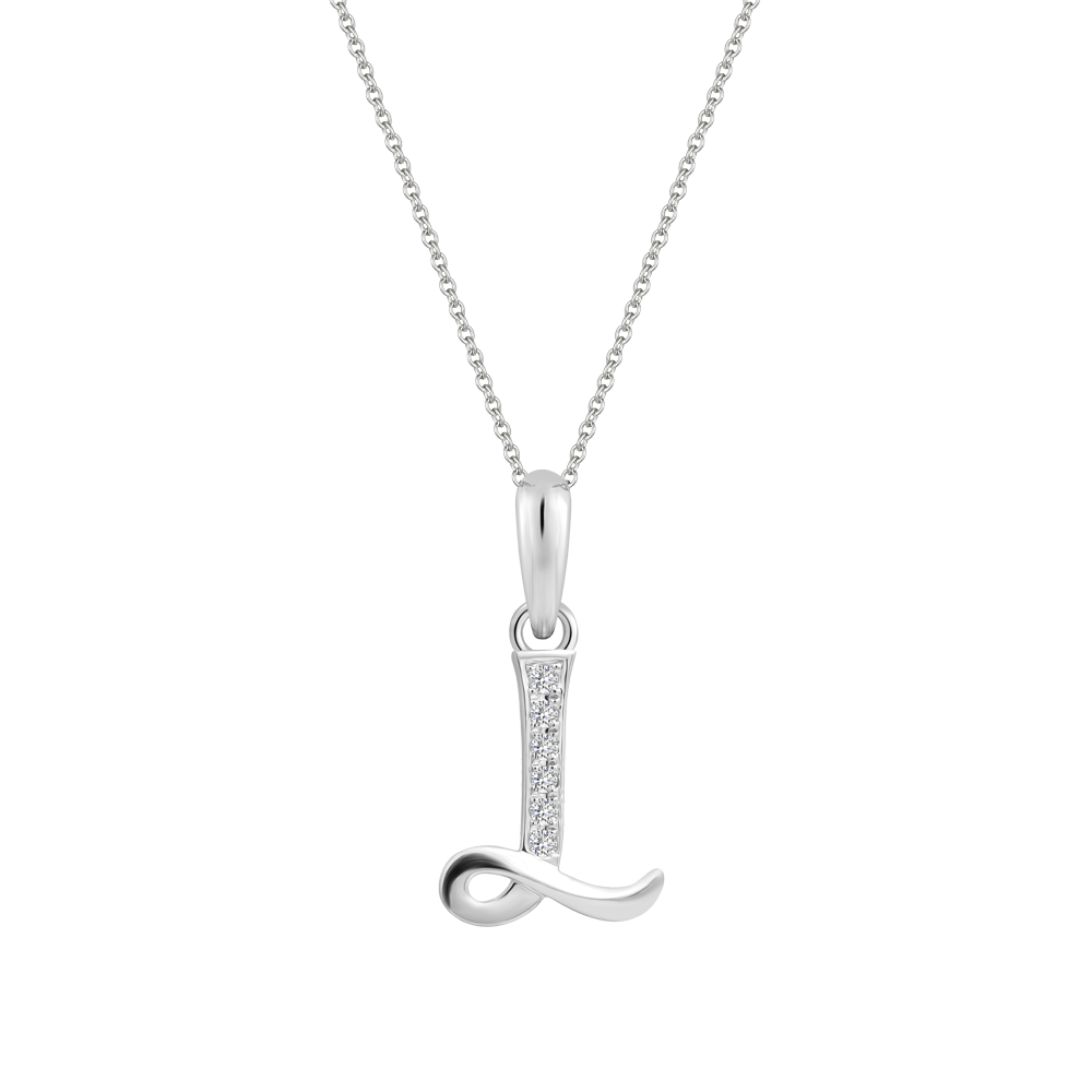 Mặt kim cương viên vàng 14K Letter L