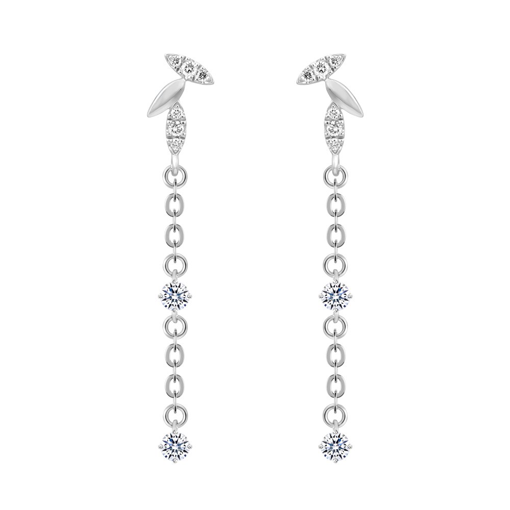 Hoa tai kim cương viên vàng 14K Ricing TD