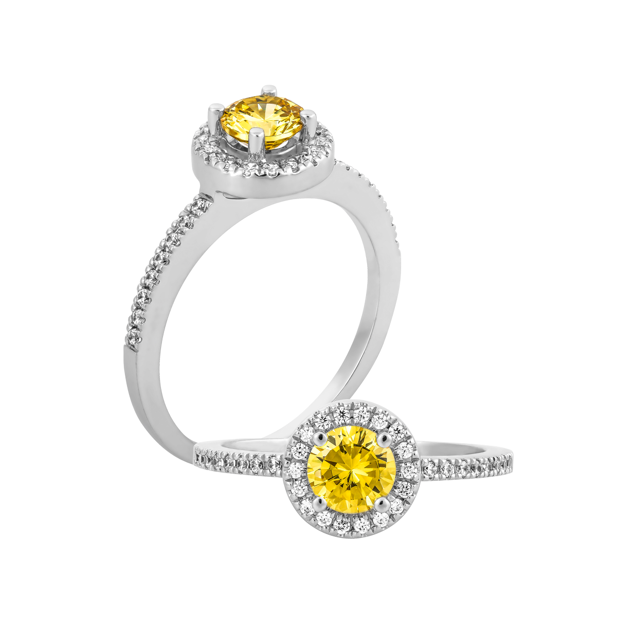 Nhẫn nữ đính đá màu Citrine vàng 10K Waddle N5C S.CIT