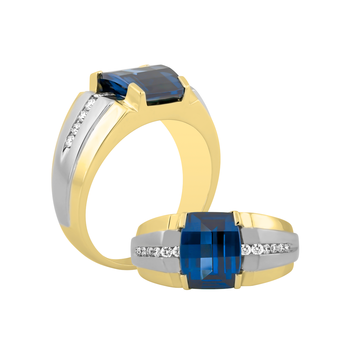 Nhẫn nam kim cương tấm vàng 14K Collin S.SAP YW