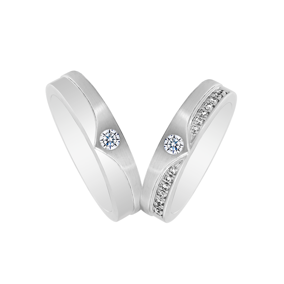 Nhẫn cưới nữ kim cương vàng 14K Florencia 5p F