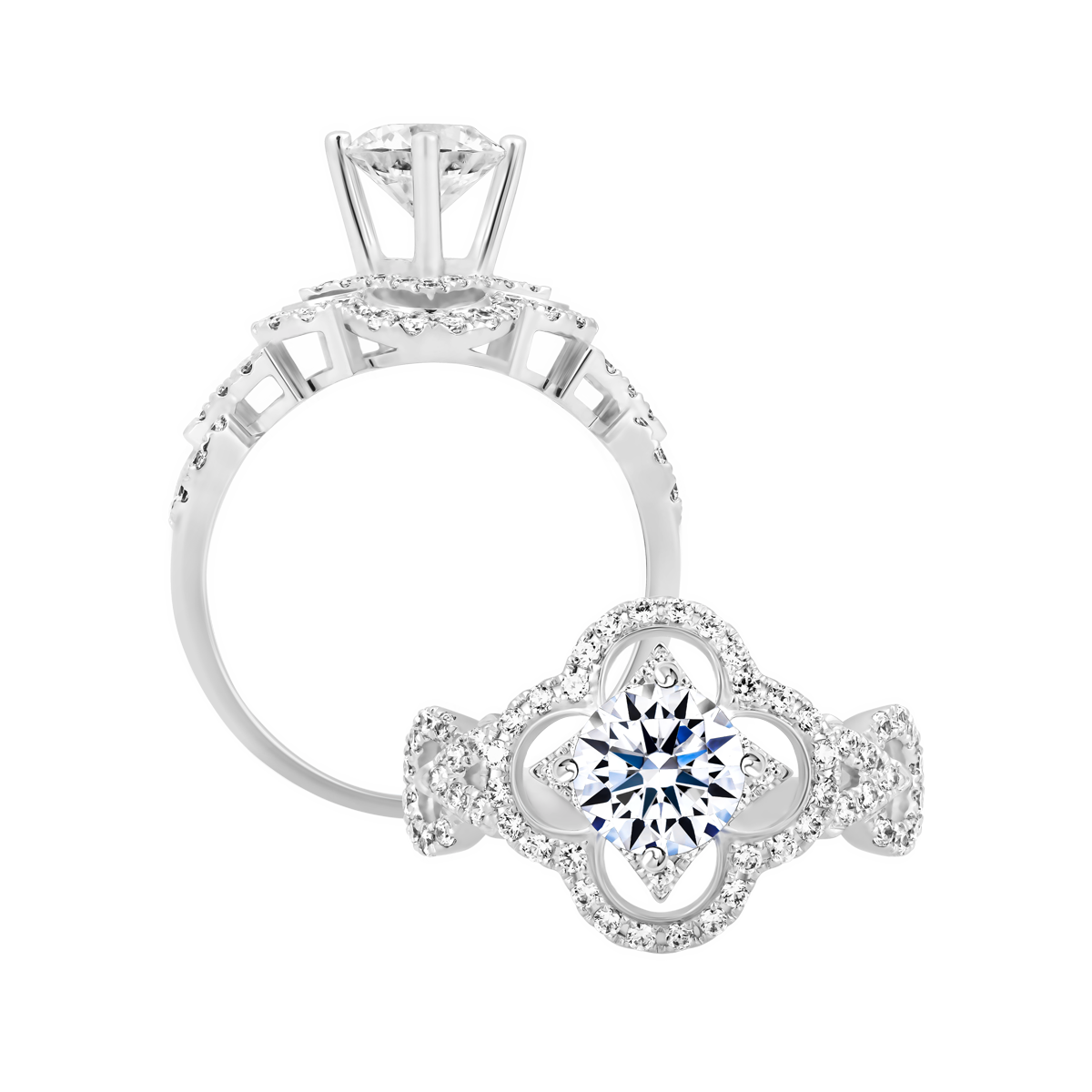 Nhẫn nữ đính đá CZ vàng 14K Fervid 1CT